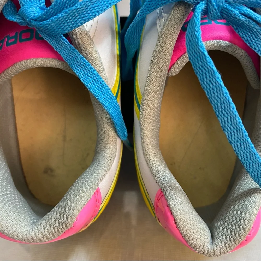 Diadora Turf Soccer Shoes White Teal Yellow Pink Women’s 6 EU 37